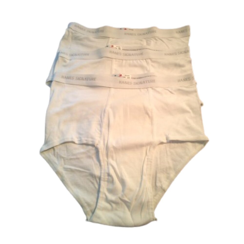 3 Pair HANES Mens Signature (vintage)  White briefs Underwear Size 38